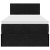 vidaXL Struttura Letto Pouf con Materasso Nero 100x200 cm Velluto