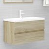 vidaXL Mobile Lavabo Rovere Sonoma 80x38,5x45 cm in Legno Multistrato