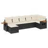 vidaXL Set Divani da Giardino con Cuscini 7pz Nero Polyrattan
