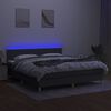 vidaXL Letto a Molle Materasso e LED Grigio Scuro 180x200cm in Tessuto