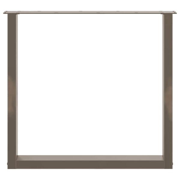 vidaXL Gambe per tavolo da pranzo a forma di U 2 pz in acciaio naturale 80x(72-73) cm