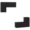 vidaXL Set mobile TV 4 pz Rovere Nero Legno ingegnerizzato