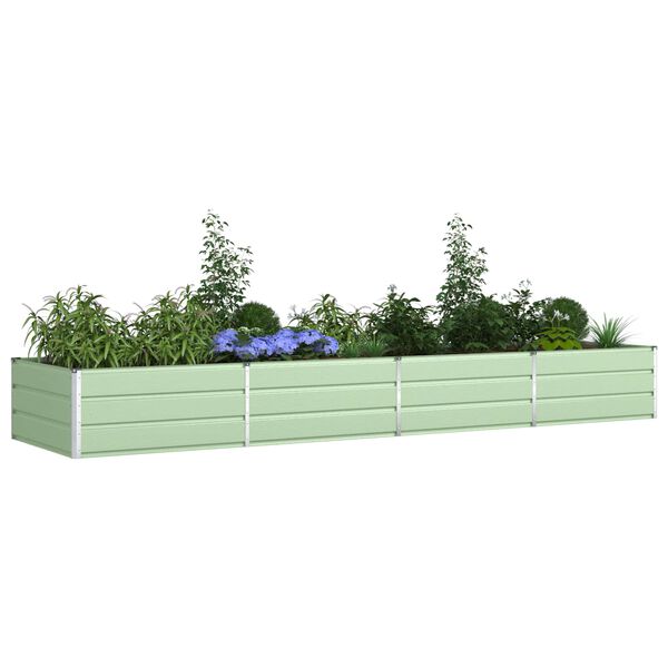 vidaXL Fioriera Verde Pastello 195 x 100 x 45 cm Acciaio zincato