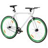 vidaXL Bicicletta a Scatto Fisso Bianca e Verde 700c 51 cm