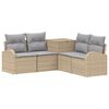 vidaXL Set di divani 5 pz Beige e Grigio Chiaro
