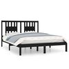 vidaXL Giroletto Nero in Legno Massello 150x200 cm King Size