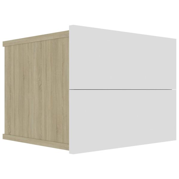 vidaXL Comodini 2pz Bianco Rovere Sonoma 40x30x30cm Legno Multistrato