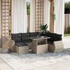 vidaXL Set Divano da Giardino 8pz con Cuscini Grigio Chiaro Polyrattan