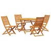 vidaXL Set da Pranzo per Giardino 5 pz Marrone