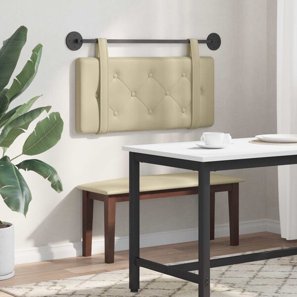 vidaXL Testata appesa Montaggio a parete Crema 80 cm Pelle Sintetica