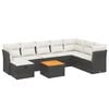 vidaXL Set Divani da Giardino 9 pz con Cuscini Nero in Polyrattan