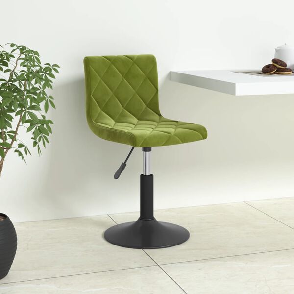 vidaXL Sgabello da Bar Verde Chiaro in Velluto