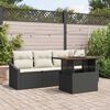 vidaXL Set Divano da Giardino con cuscino 5 pcs Nero Poly Rattan