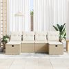 vidaXL Set Divano da Giardino 6 pcs Beige e Crema polyrattan