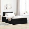 vidaXL Pouf Letto con Materasso Nero 120x190 cm in Tessuto