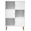 vidaXL Libreria MOLDE Bianca 90x35x133,5 cm in Legno Massello di Pino