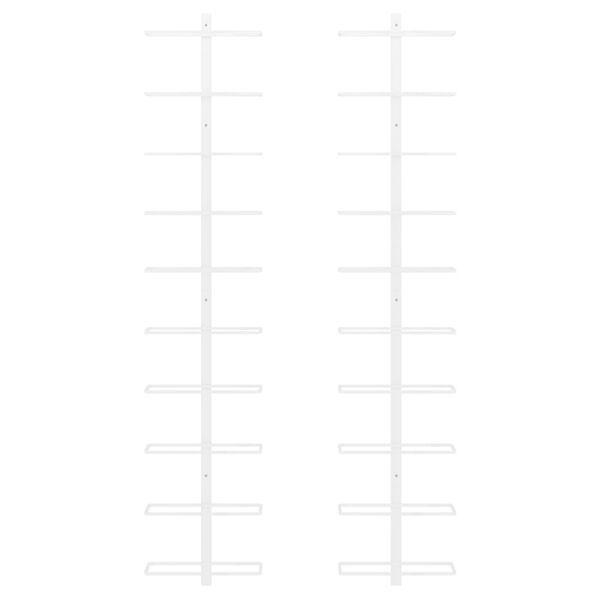 vidaXL Portavini da Parete per 10 Bottiglie 2 pz Bianco in Metallo