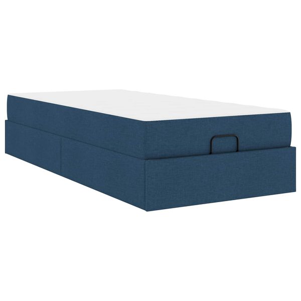vidaXL Struttura letto con materasso con materasso 2 pcs Blu Tessuto