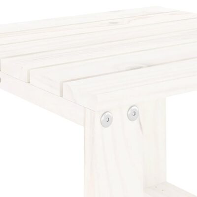 vidaXL Tavolino da Giardino Bianco 40x38x28,5 cm Legno Massello Pino