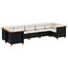 vidaXL Set Divani da Giardino con Cuscini 7pz Nero Polyrattan