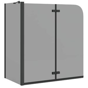 vidaXL Involucro Doccia Nero 120 x 68 x 130 cm Vetro ESG e Alluminio