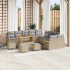 vidaXL Set Divano da Giardino con cuscino 14 pcs Beige polyrattan