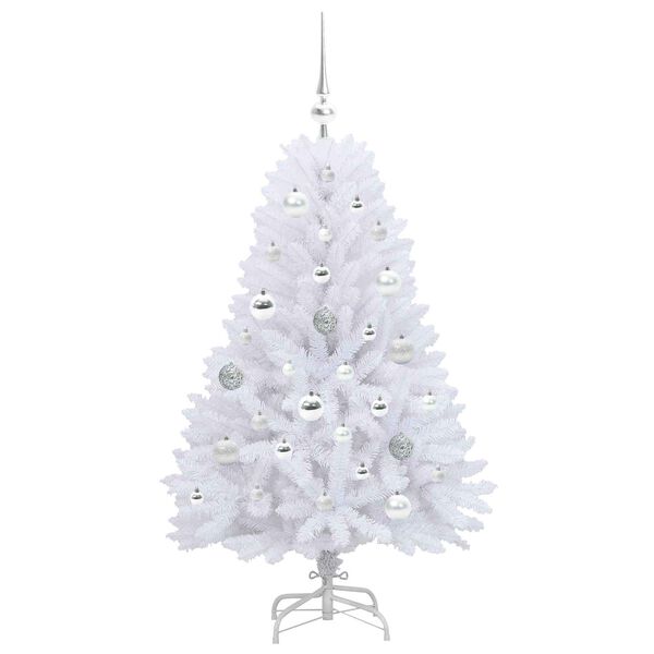 vidaXL Albero di Natale Artificiale con Rami Pieghevoli Bianco 120 cm