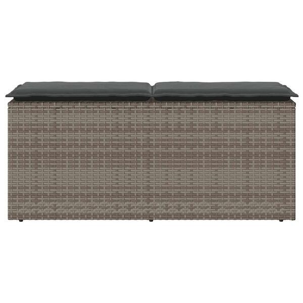 vidaXL Panca da Giardino con Cuscino Grigio 110x40x44 cm in Polyrattan