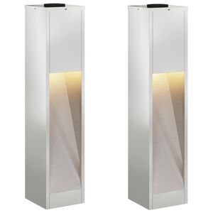 vidaXL Lucina LED Solare da Percorso 2 pz Bianco caldo 18 x 18 x 80 cm
