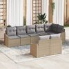 vidaXL Set di divani con cuscino 8 pcs Beige polyrattan