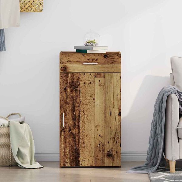 vidaXL Credenza con cassetto Legno vecchio 50 x 42,5 x 93 cm