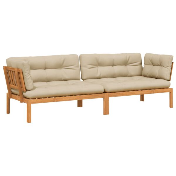 vidaXL Divani Angolari Pallet Giardino con Cuscini 2pz Massello Acacia