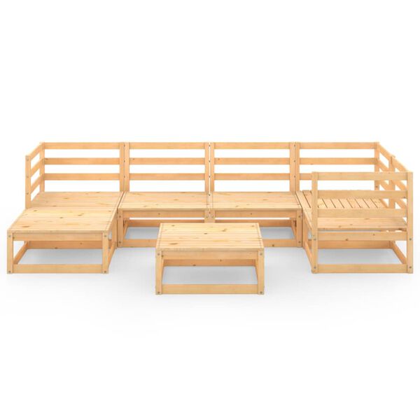 vidaXL Set Divani da Giardino 7 pz in Legno Massello di Pino