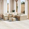 vidaXL Set Divano da Giardino con cuscino 13 pcs beige e panna