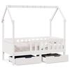 vidaXL Giroletto Bambini con Cassetti 70x140 cm Legno Massello di Pino