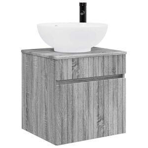 vidaXL Mobile lavabo da parete Sonoma grigio 49 x 44,5 x 66,5 cm
