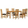 vidaXL Set da pranzo 7 pz Nero Legno di Quercia Massello