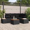vidaXL Set Divano da Giardino con cuscino 4 pcs Nero Polyrattan
