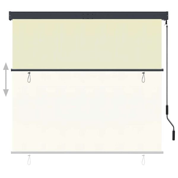 vidaXL Tenda a Rullo per Esterni 160x250 cm Crema