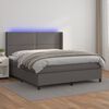 vidaXL Giroletto Molle con Materasso e LED Grigio 180x200cm Similpelle
