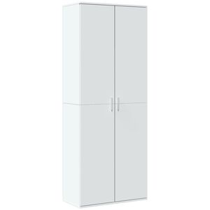 vidaXL Credenza Bianca 70x35x180 cm in Legno Multistrato