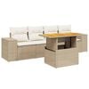 vidaXL Set Divano da Giardino 5 pz con Cuscini Beige in Polyrattan