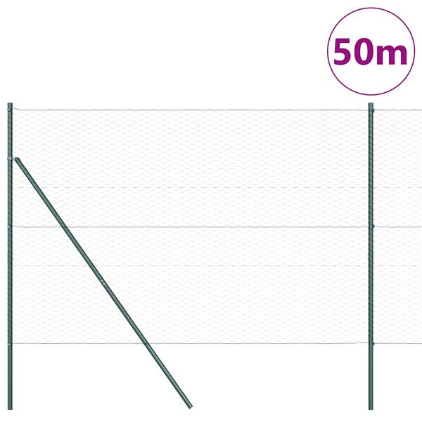 vidaXL Palo della recinzione Grigio 50 x 1,5 m (maglia 36 mm)