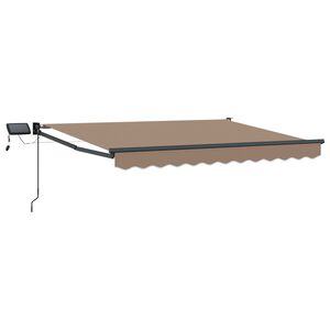 vidaXL Tenda retrattile manuale con LED Tortora