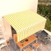 vidaXL Tenda Sole Retrattile Manuale con Parasole 4x3m Gialla Bianca