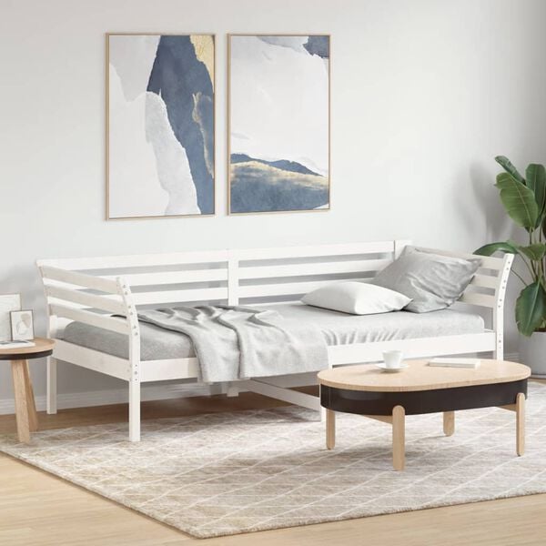 vidaXL Dormeuse senza Materasso Bianca 80x200 cm Legno Massello Pino