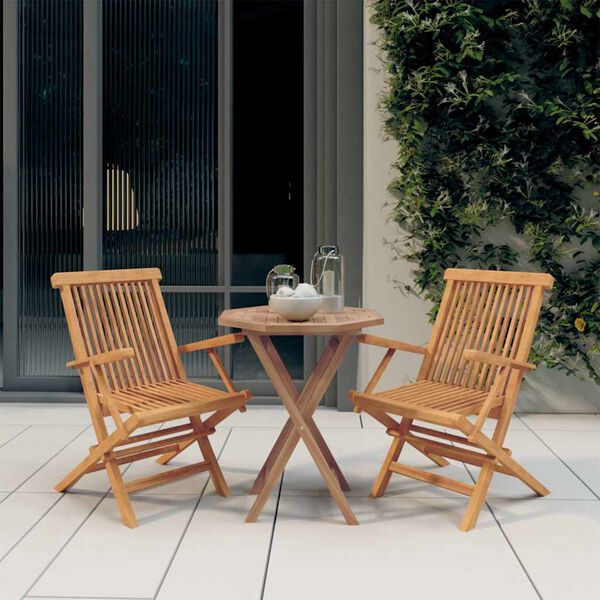 vidaXL Set da Pranzo per Giardino 3 pz in Legno Massello di Teak