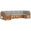 vidaXL Set di divani da esterno 7 pz Grigio Naturale e Chiaro