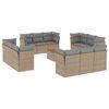 vidaXL Set Divano da Giardino 13 pz con Cuscini Beige Misto Polyrattan