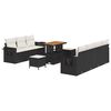 vidaXL Set Divano da Giardino 10 pz Nero polyrattan
